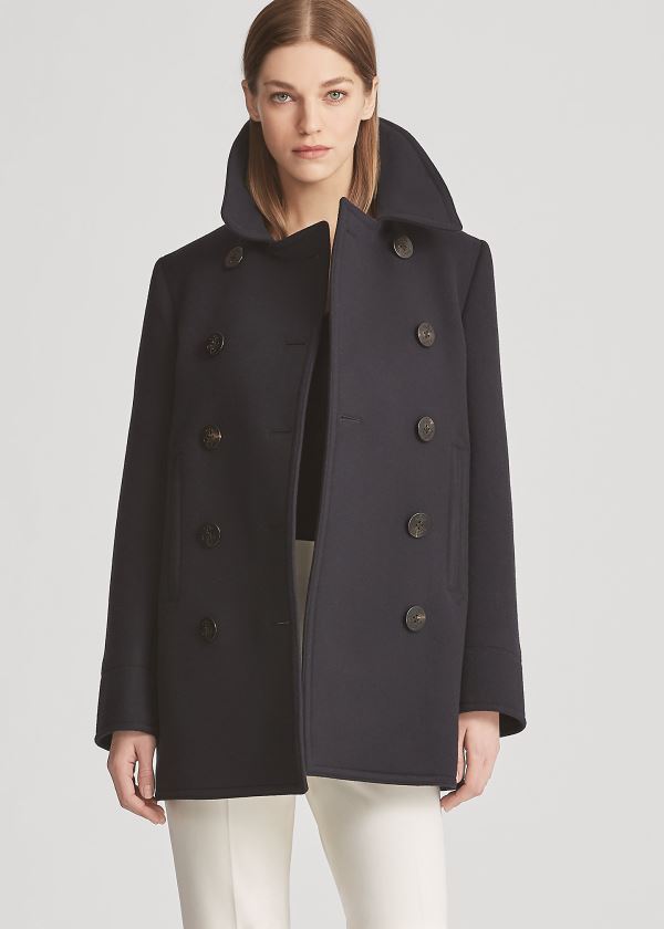 Women's Ralph Lauren Straight Fit Peacoat | 972456BGK